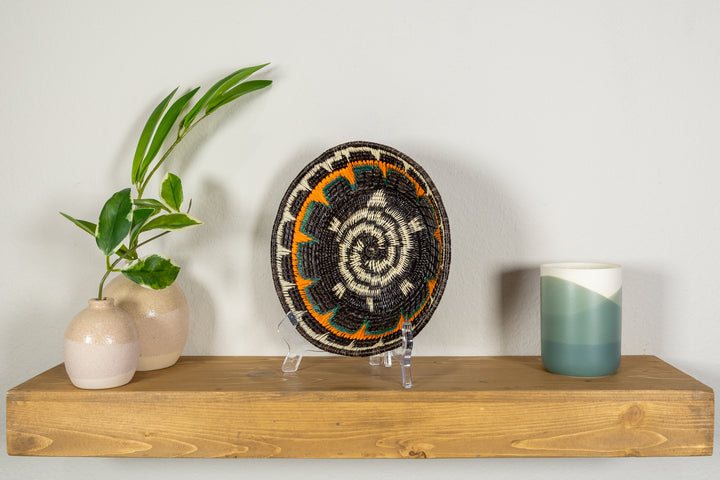 Black Orange And White Turtle Basket Plate