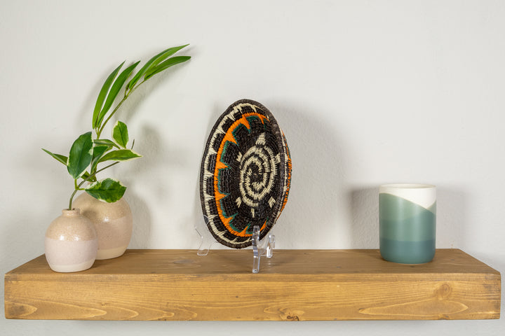 Black Orange And White Turtle Basket Plate