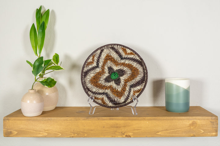 Galaxy Green Center Flower Basket Plate