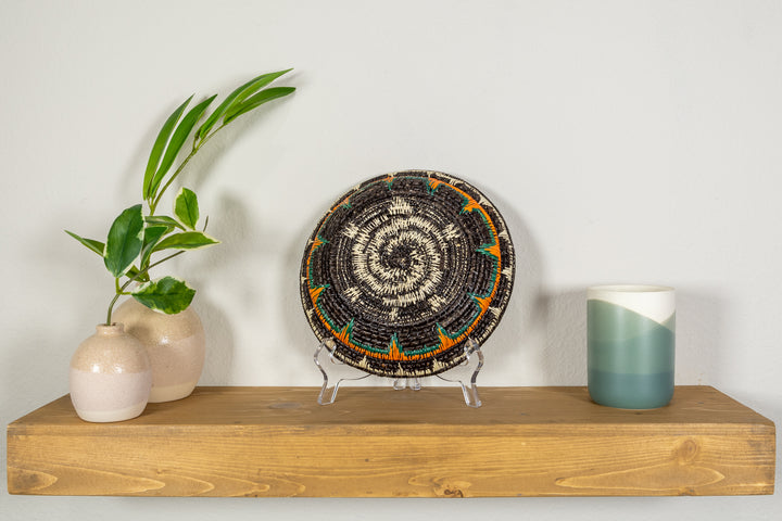 Black Orange And White Turtle Basket Plate