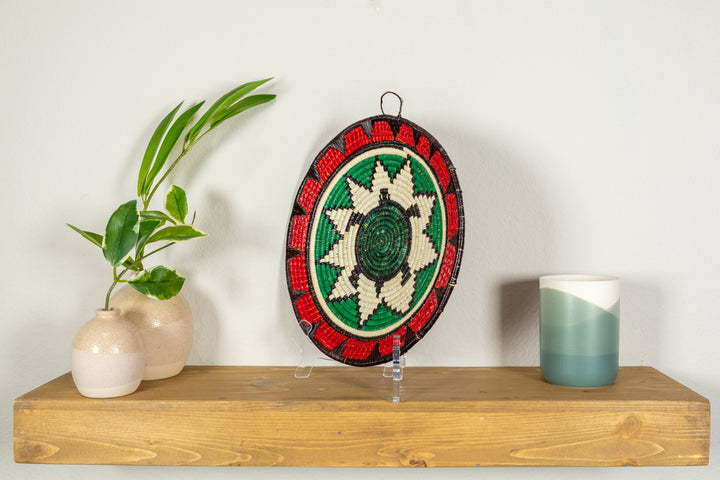 Red Green And Black Turtle Basket Plate