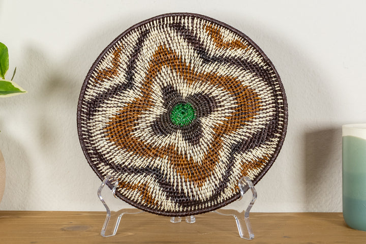 Galaxy Green Center Flower Basket Plate