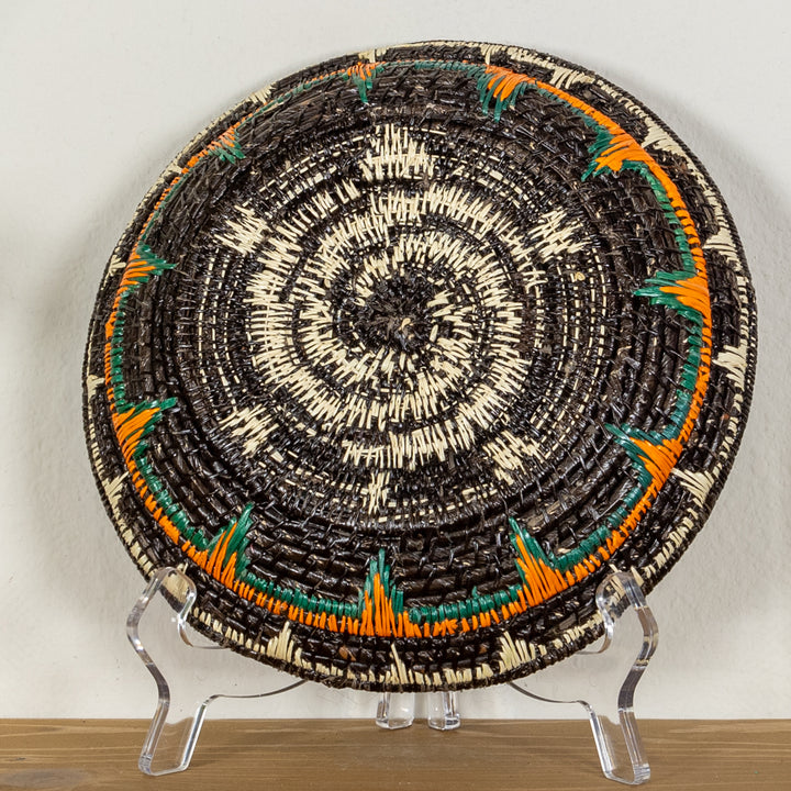 Black Orange And White Turtle Basket Plate