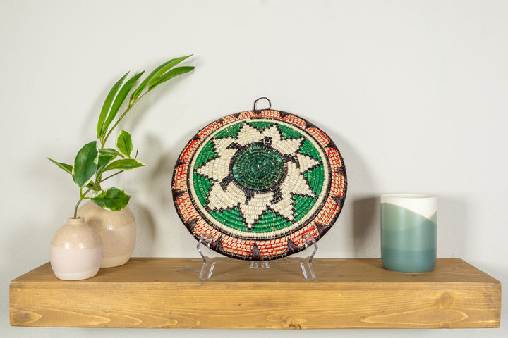 Red Green And Black Turtle Basket Plate