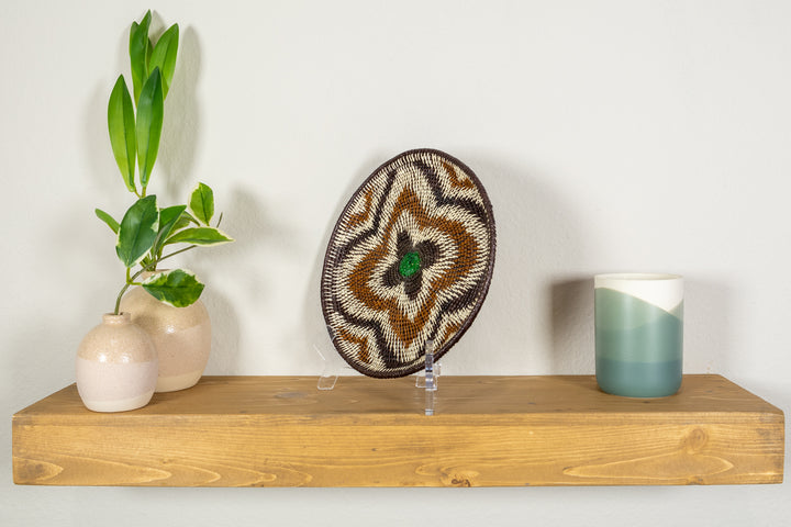 Galaxy Green Center Flower Basket Plate