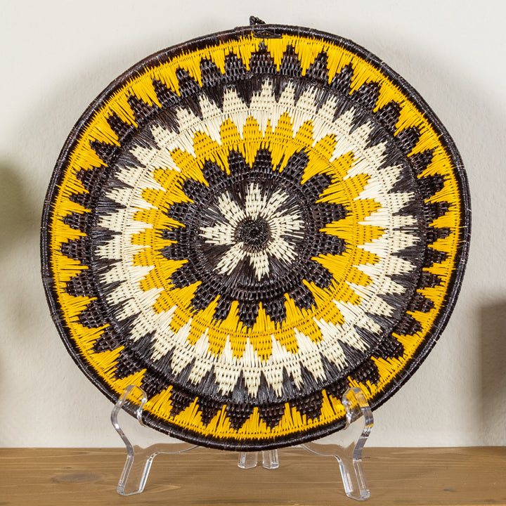 Black Yellow And White Squash Blossom Basket Plate
