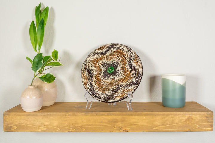 Galaxy Green Center Flower Basket Plate