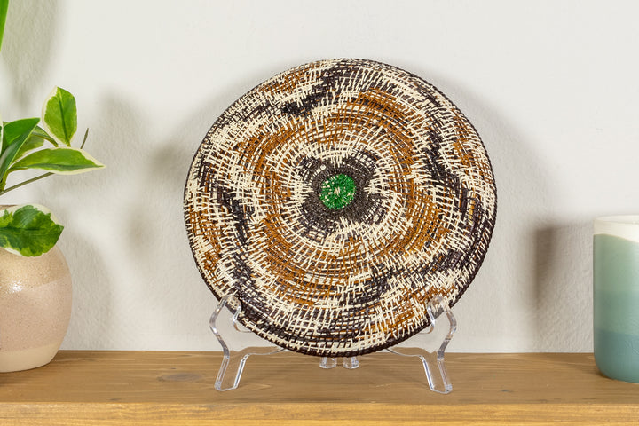 Galaxy Green Center Flower Basket Plate