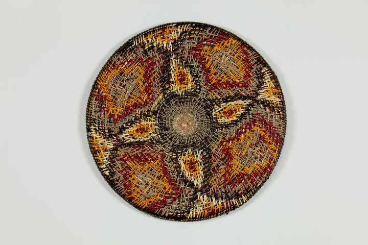 Goldenrod Floral Flower Basket Plate
