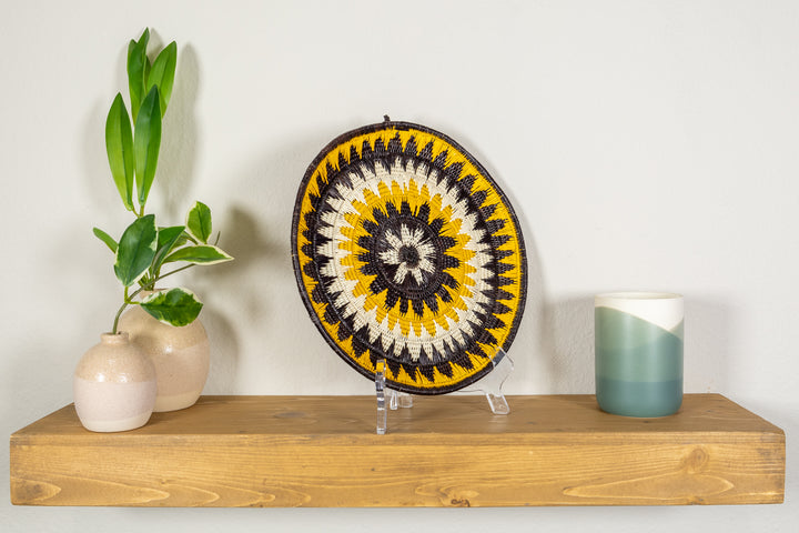 Black Yellow And White Squash Blossom Basket Plate
