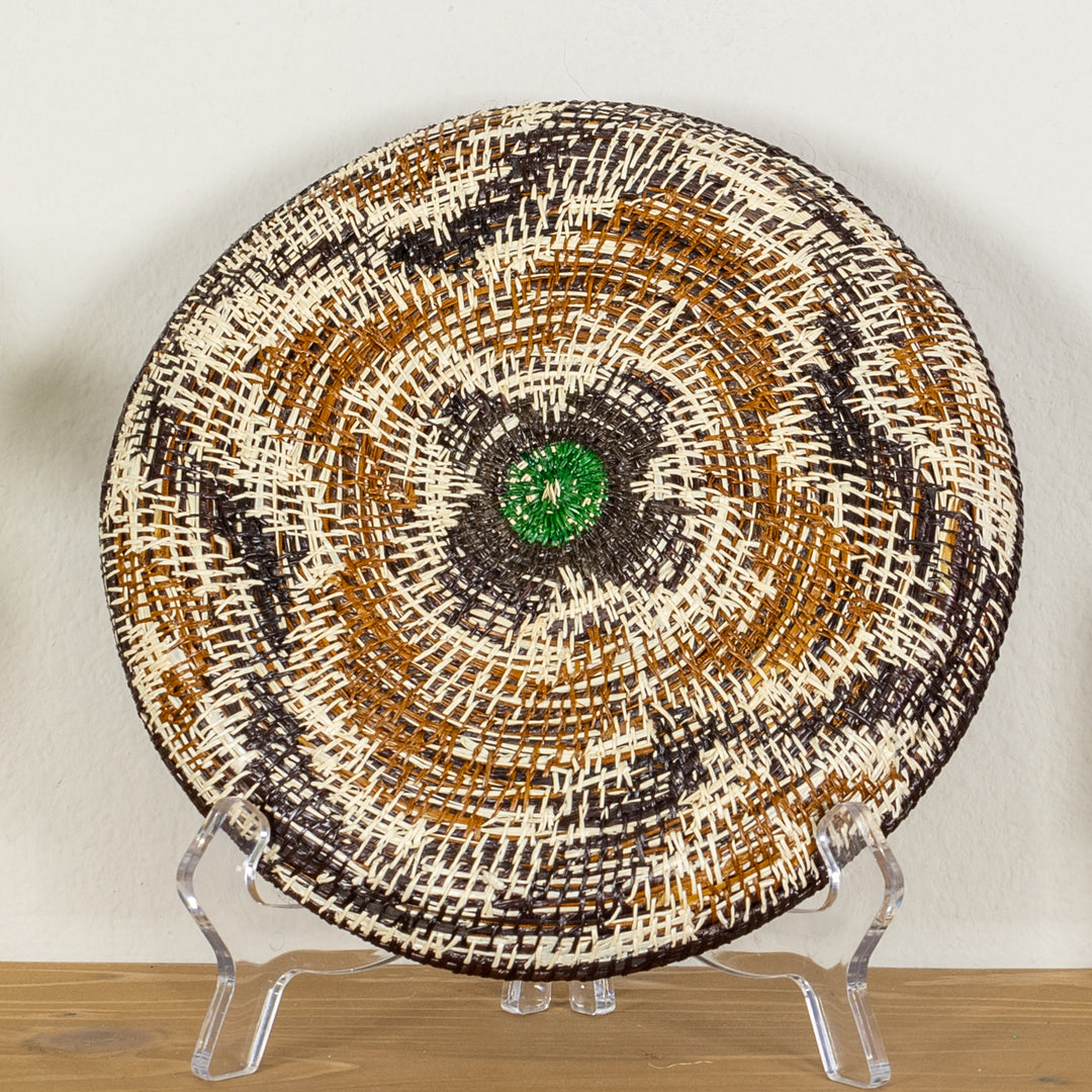 Galaxy Green Center Flower Basket Plate
