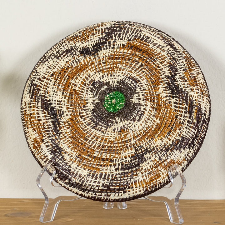 Galaxy Green Center Flower Basket Plate