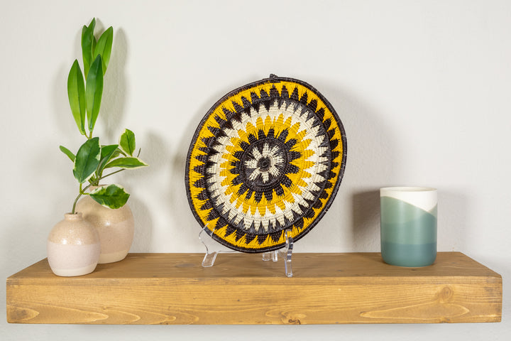 Black Yellow And White Squash Blossom Basket Plate