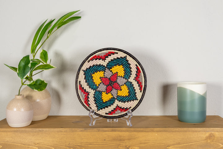 Red Center Flower Blossom Small Basket Plate