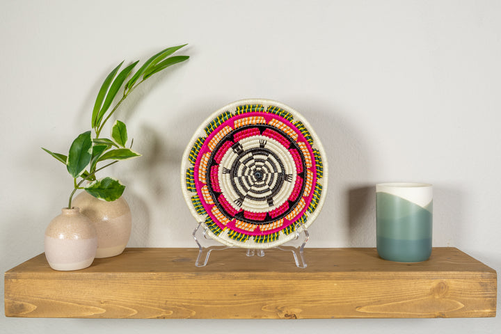 Pink Black And Yellow Turtle Basket Plate