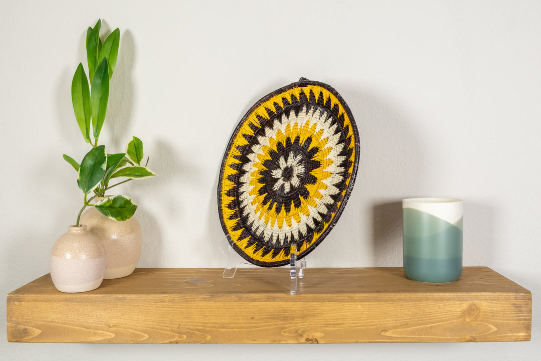 Black Yellow And White Squash Blossom Basket Plate