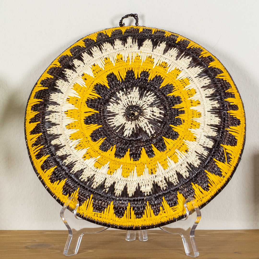 Black Yellow And White Squash Blossom Basket Plate