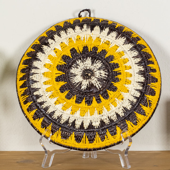 Black Yellow And White Squash Blossom Basket Plate