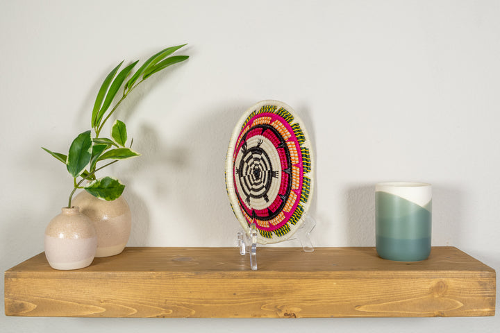 Pink Black And Yellow Turtle Basket Plate