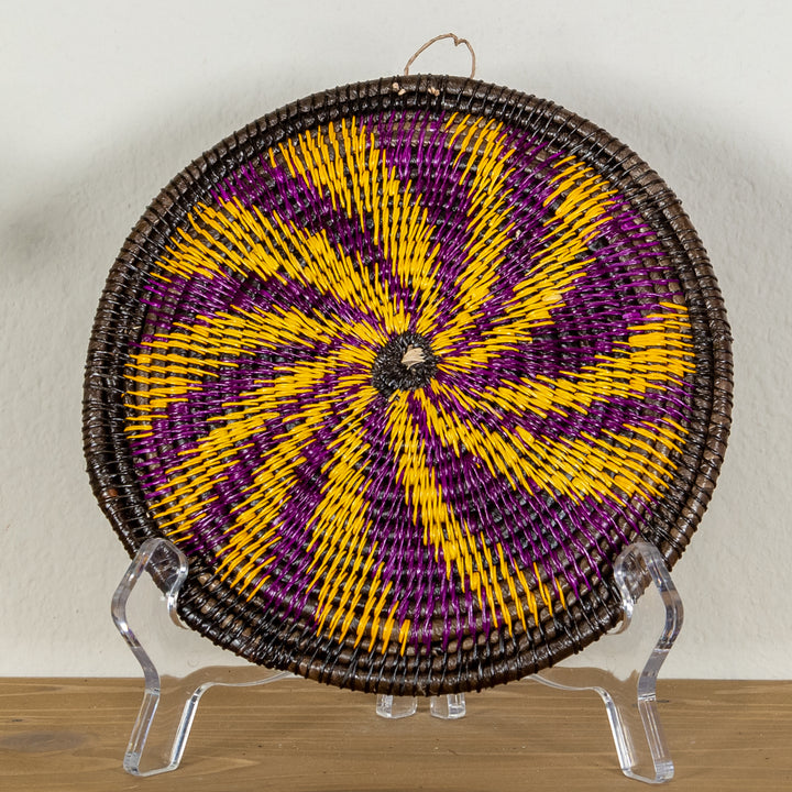 Purple And Gold Spiral Small Basket Plate