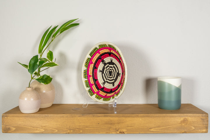 Pink Black And Yellow Turtle Basket Plate