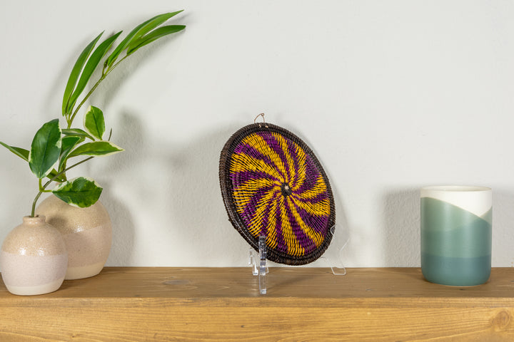 Purple And Gold Spiral Small Basket Plate