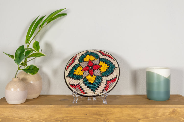 Red Center Flower Blossom Small Basket Plate