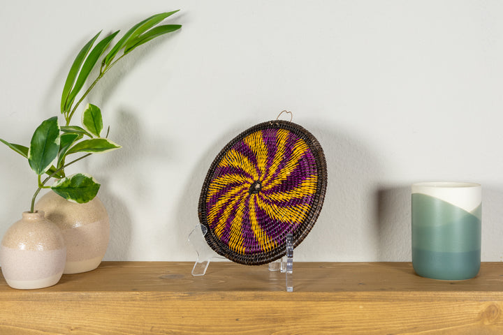 Purple And Gold Spiral Small Basket Plate