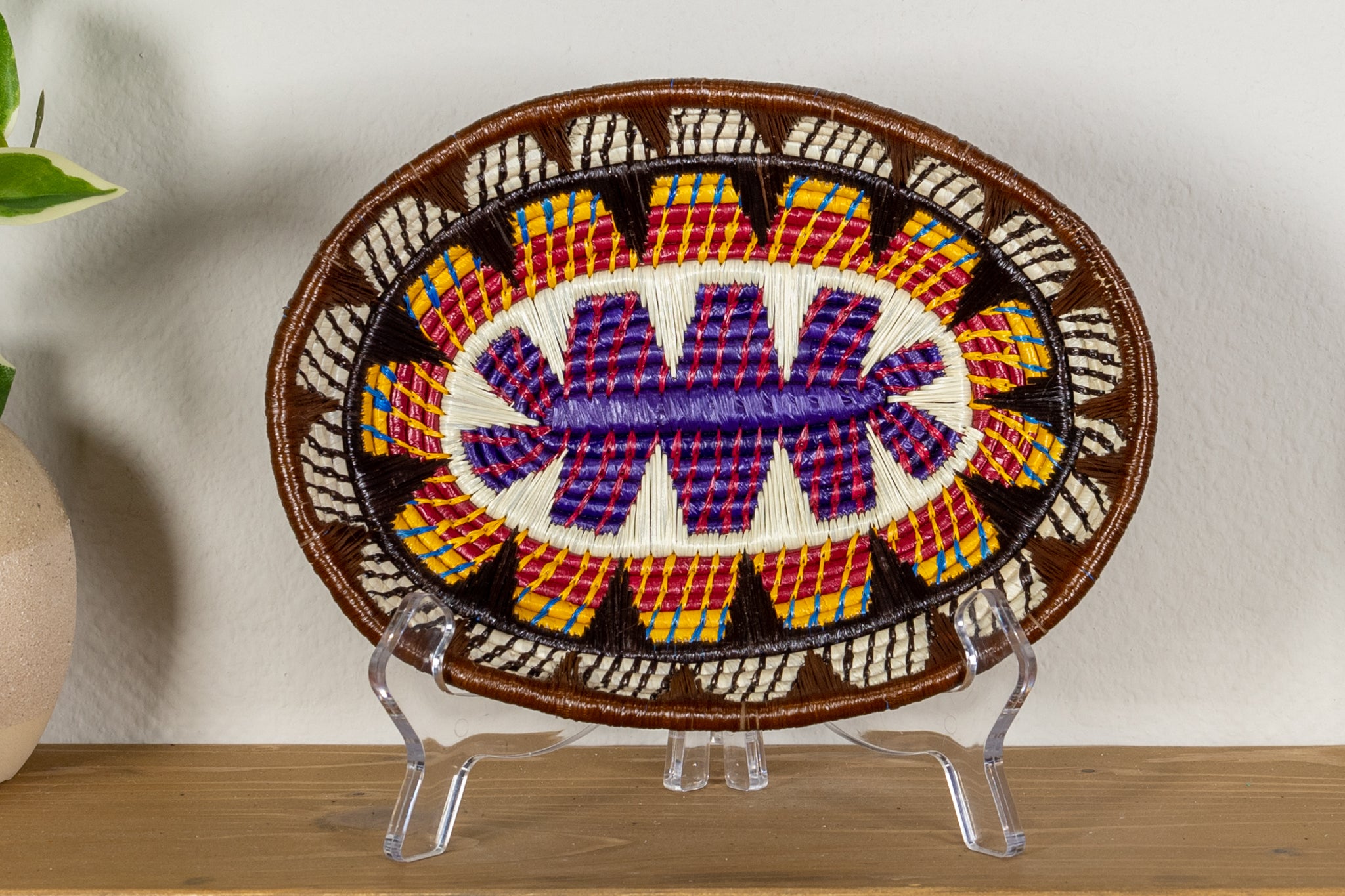 Multi-Color Oval-Shaped Basket Plate