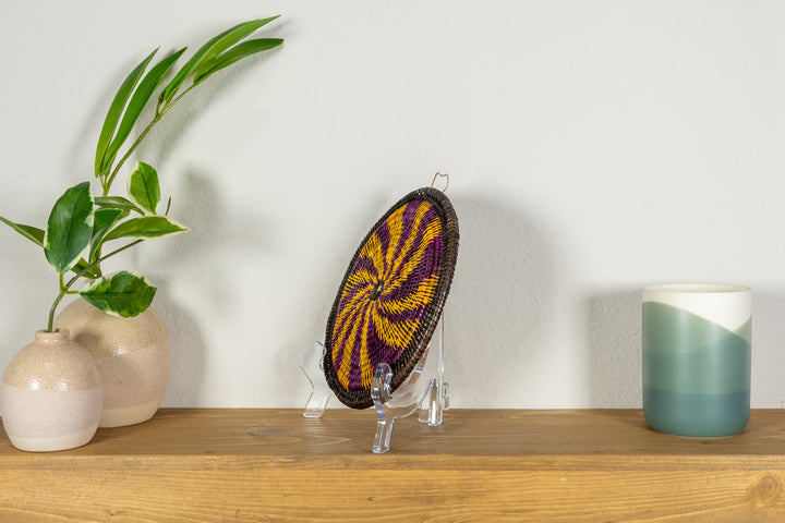Purple And Gold Spiral Small Basket Plate