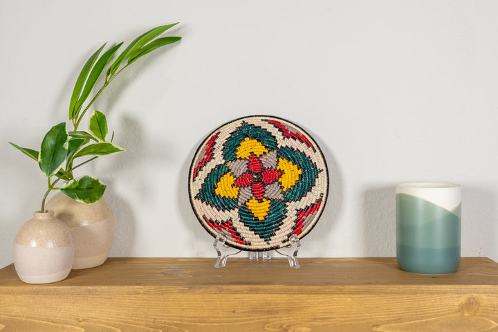 Red Center Flower Blossom Small Basket Plate