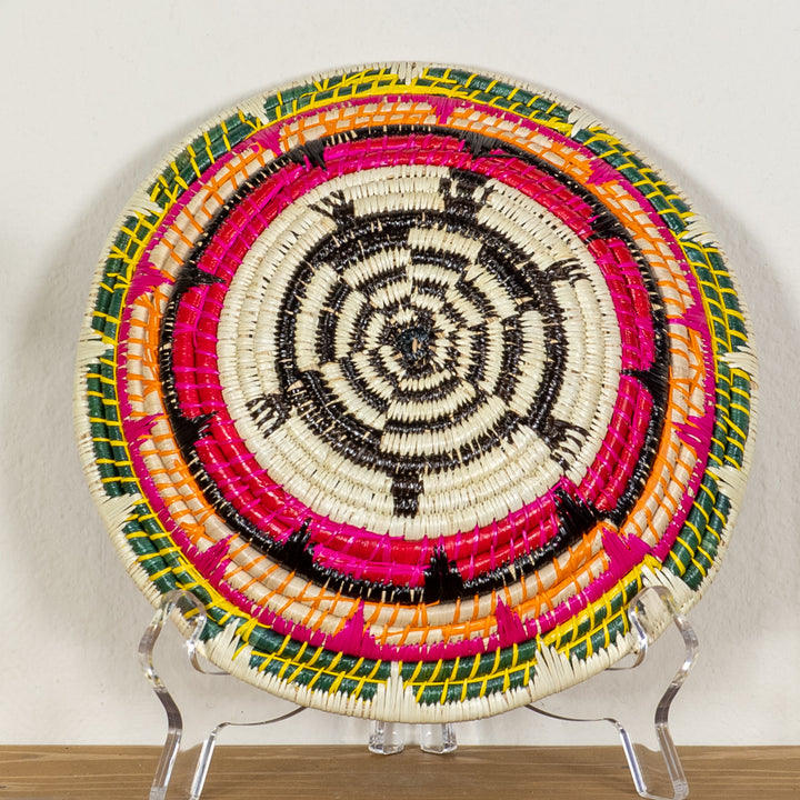 Pink Black And Yellow Turtle Basket Plate