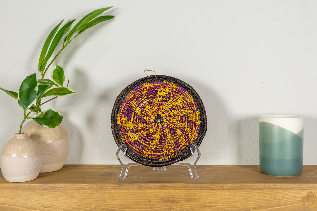 Purple And Gold Spiral Small Basket Plate