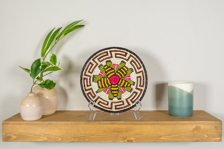 Black Gold And Red Greek Key Basket Plate