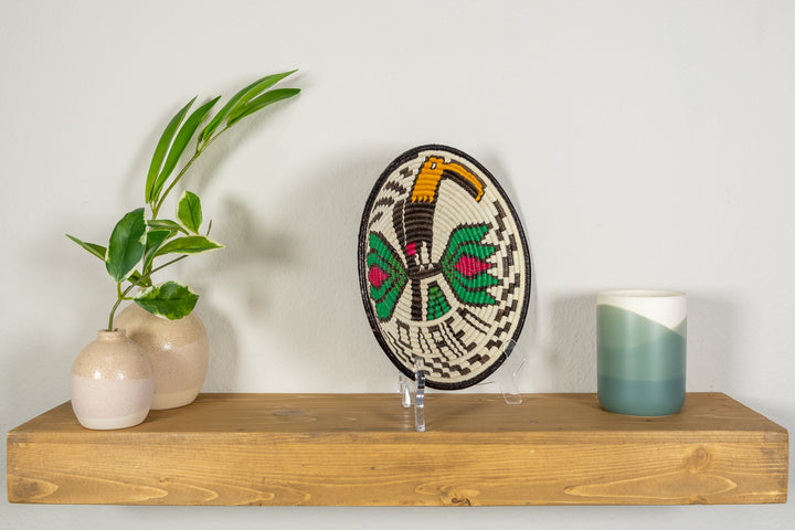 Black Gold And Green Toucan Basket Plate