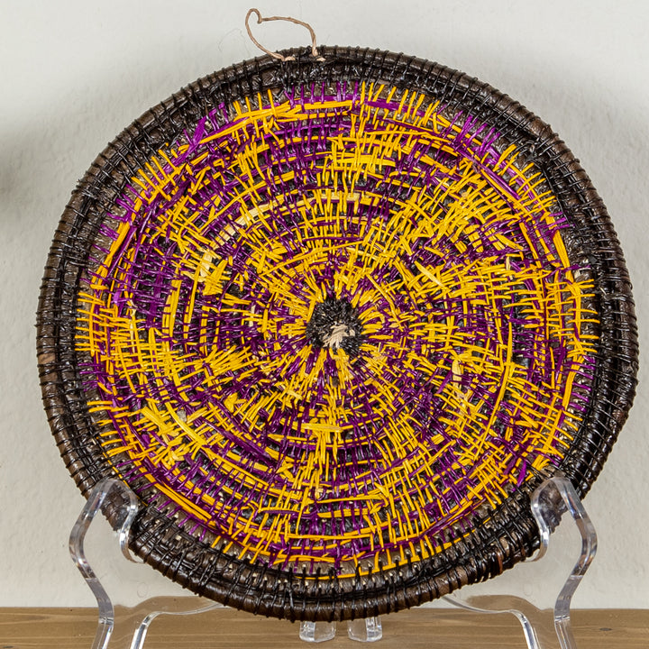 Purple And Gold Spiral Small Basket Plate