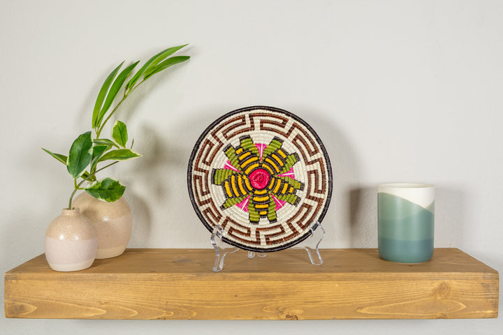 Black Gold And Red Greek Key Basket Plate