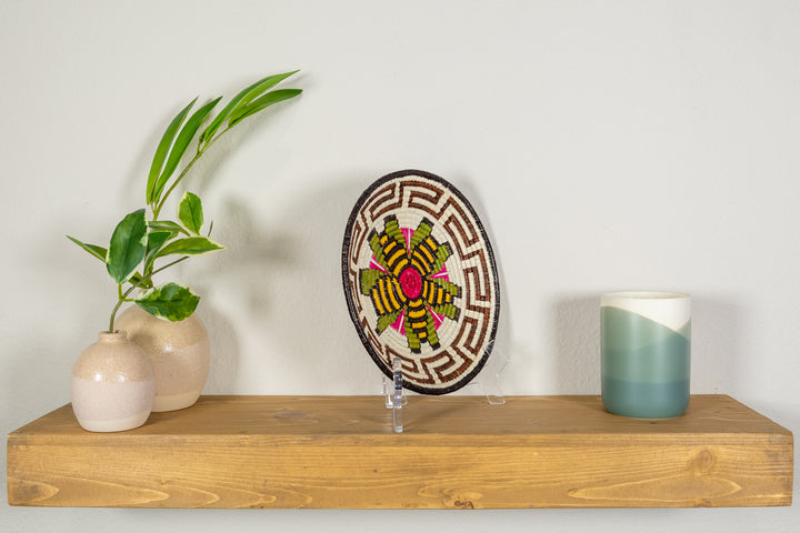 Black Gold And Red Greek Key Basket Plate