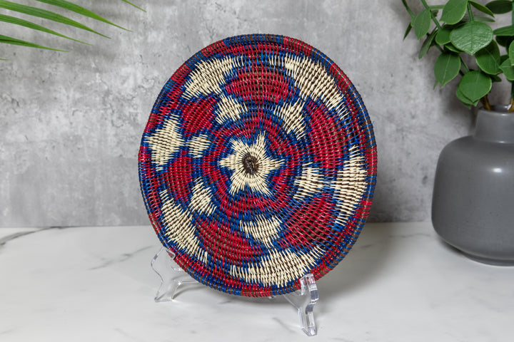 Red White And Blue Patriotic Basket Plate