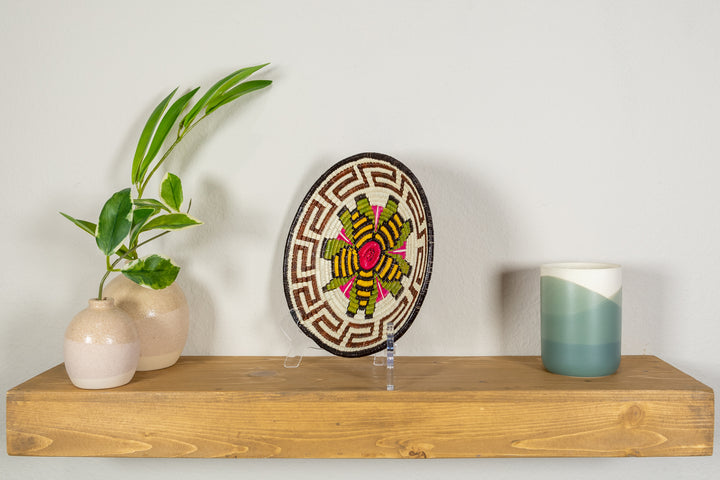 Black Gold And Red Greek Key Basket Plate