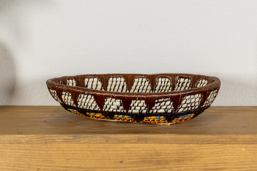 Multi-Color Oval-Shaped Basket Plate