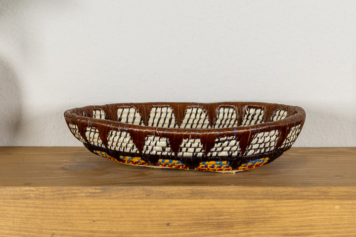Multi-Color Oval-Shaped Basket Plate
