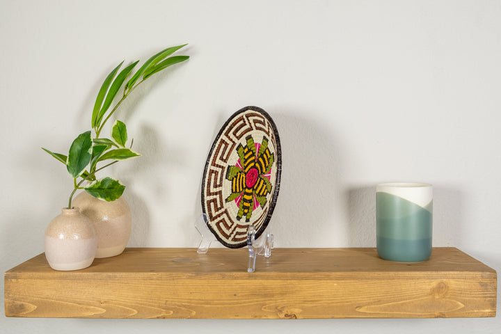 Black Gold And Red Greek Key Basket Plate