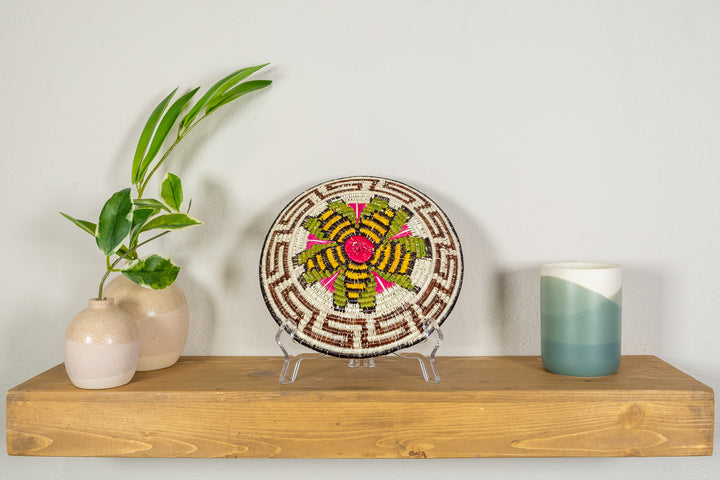 Black Gold And Red Greek Key Basket Plate
