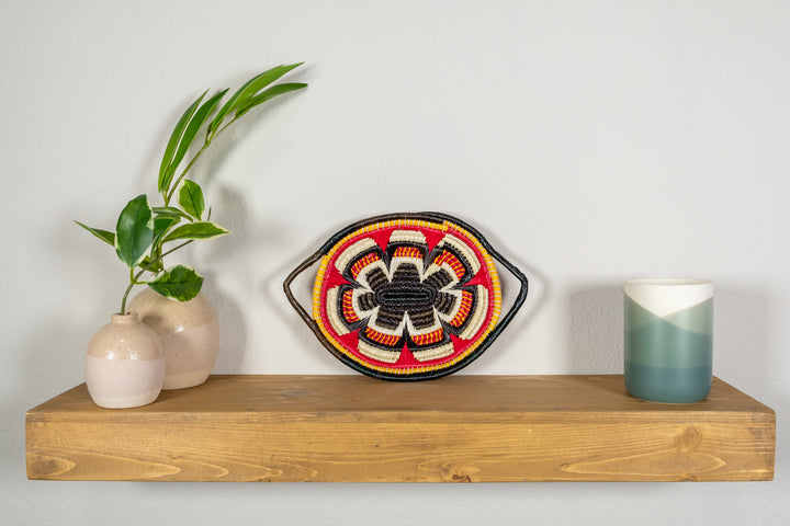 Multi-Color Oval-Shaped Basket Plate with Handles