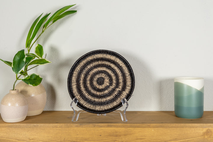 Black And White Small Basket Plate