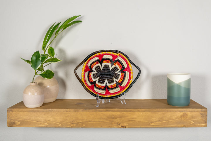 Multi-Color Oval-Shaped Basket Plate with Handles