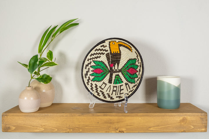 Black Gold And Green Toucan Basket Plate