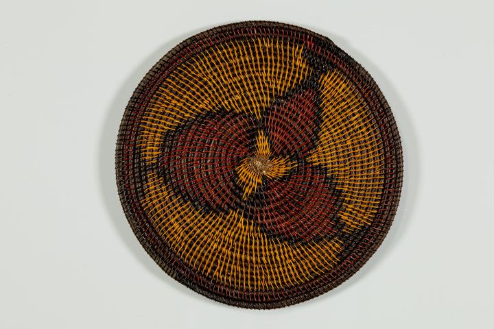 Red and Black Floral Flower Basket Plate