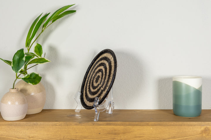 Black And White Small Basket Plate